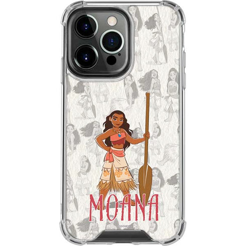 Disney Princess Moana Pattern iPhone 15 Pro Clear Case